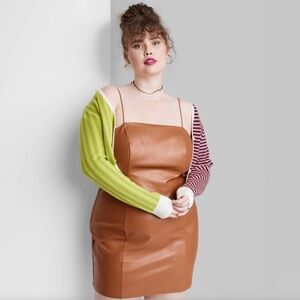 Wild Fable Brown Faux Leather Dress